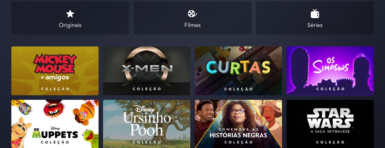 Captura da tela de pesquisa do Disney Plus